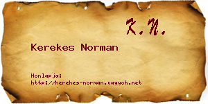 Kerekes Norman névjegykártya