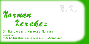 norman kerekes business card
